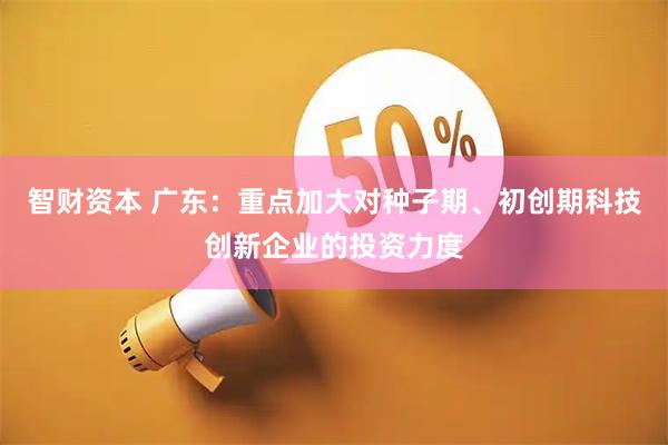 智财资本 广东：重点加大对种子期、初创期科技创新企业的投资力度