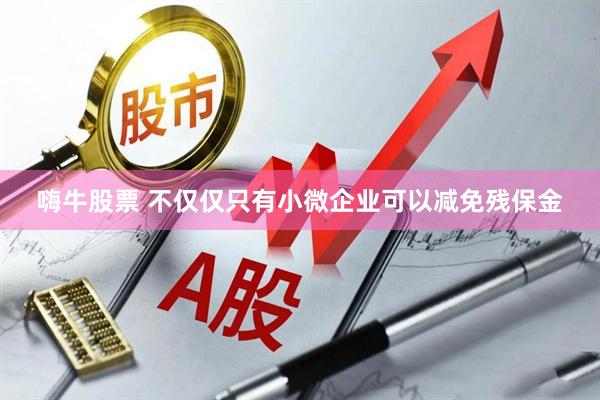 嗨牛股票 不仅仅只有小微企业可以减免残保金